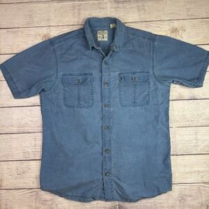 Redhead Chambray Button Up Shirt Men's M Blue Cotton Short Sleeve